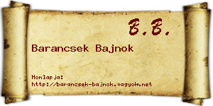 Barancsek Bajnok névjegykártya
